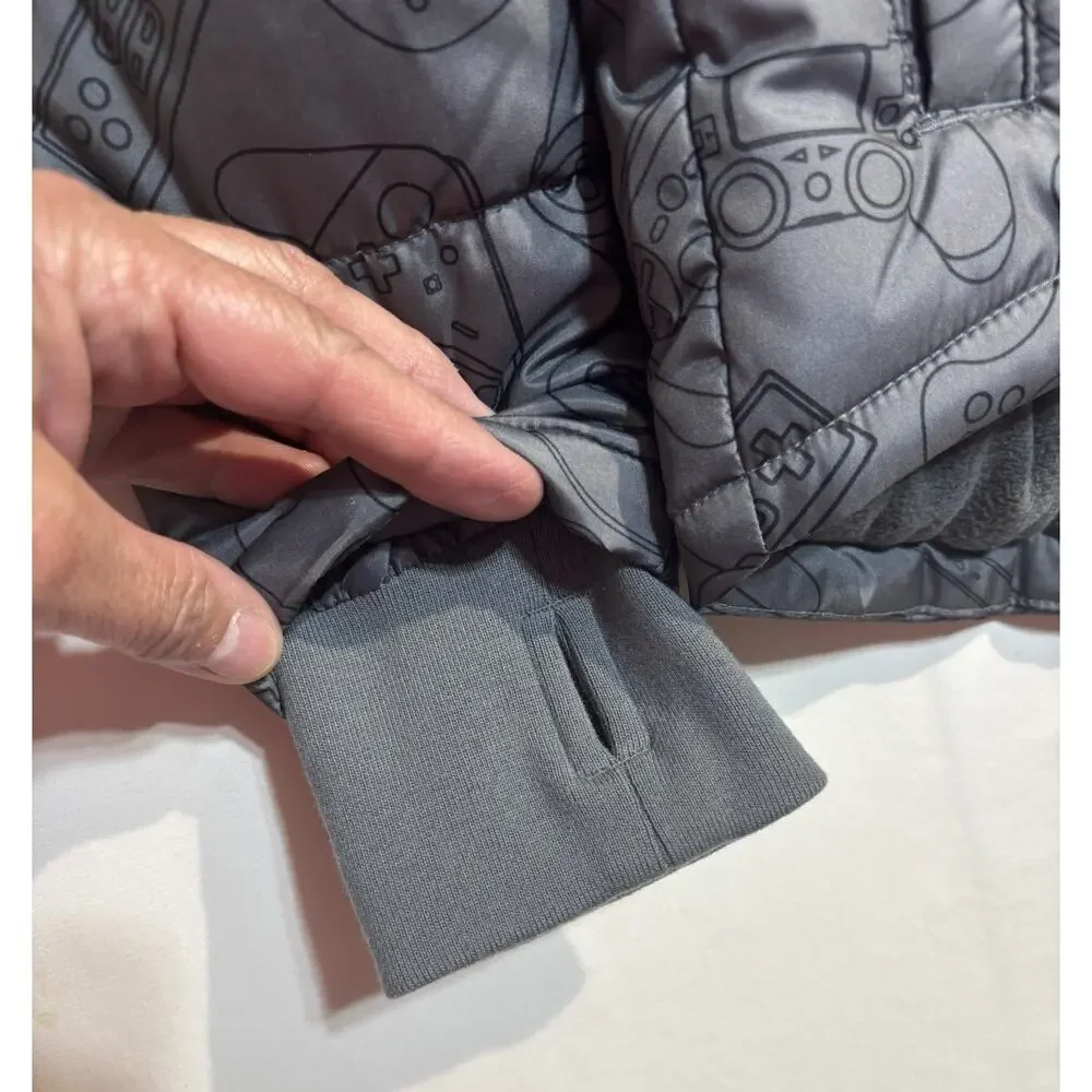 Thereabouts Boys Gray Gaming Hooded Puffer Jacket Coat Size 4/5 NWT